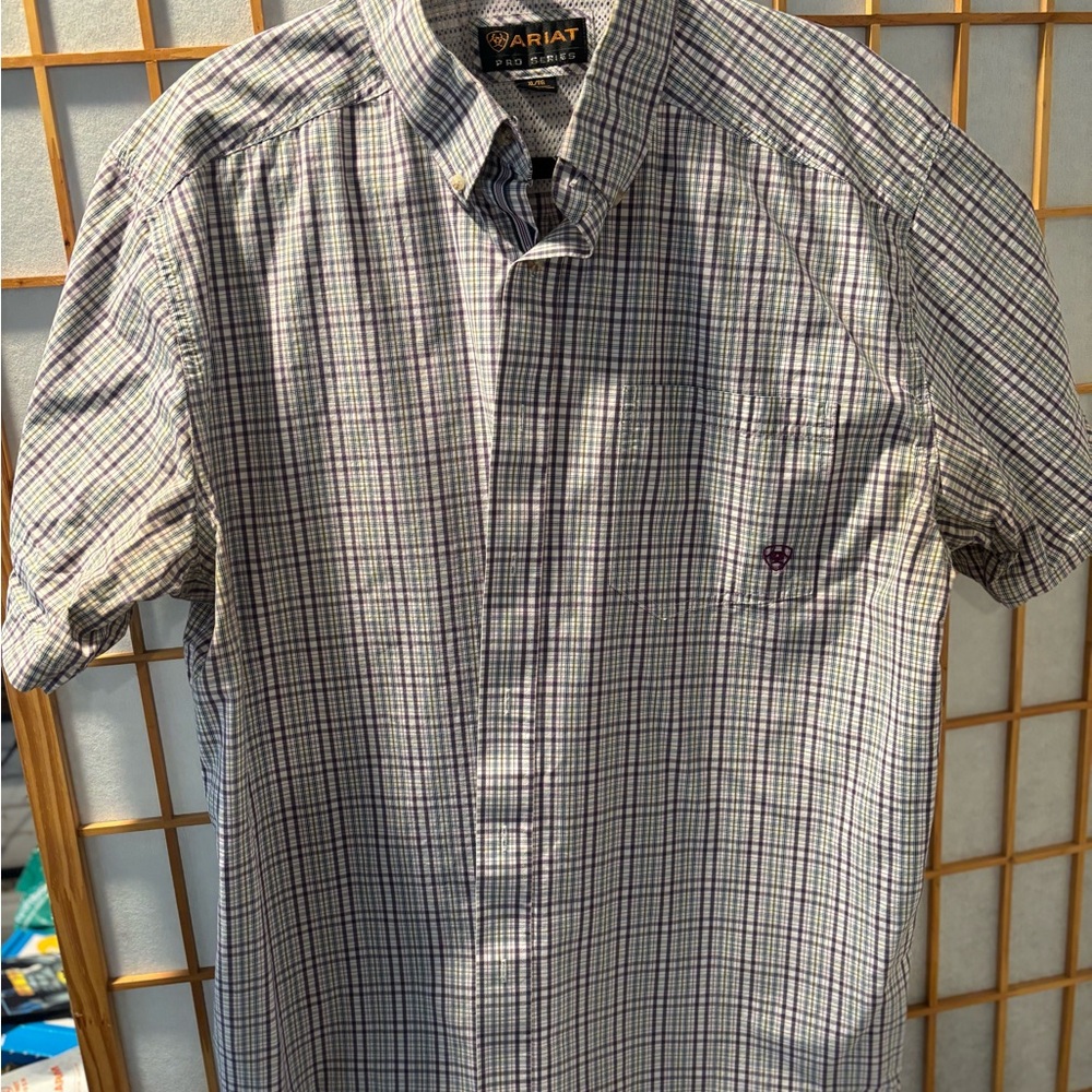Ariat Men's Plaid Shirt - Gray and Purple